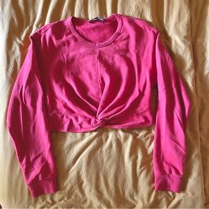 Allsaints Red Paloma Cropped Sweatshirt